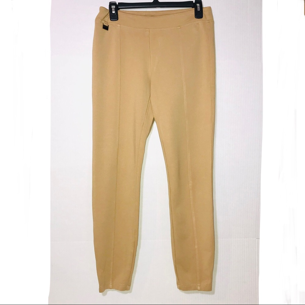 Zac & Rachel Tan Crop Pencil Pant with Faux Crease